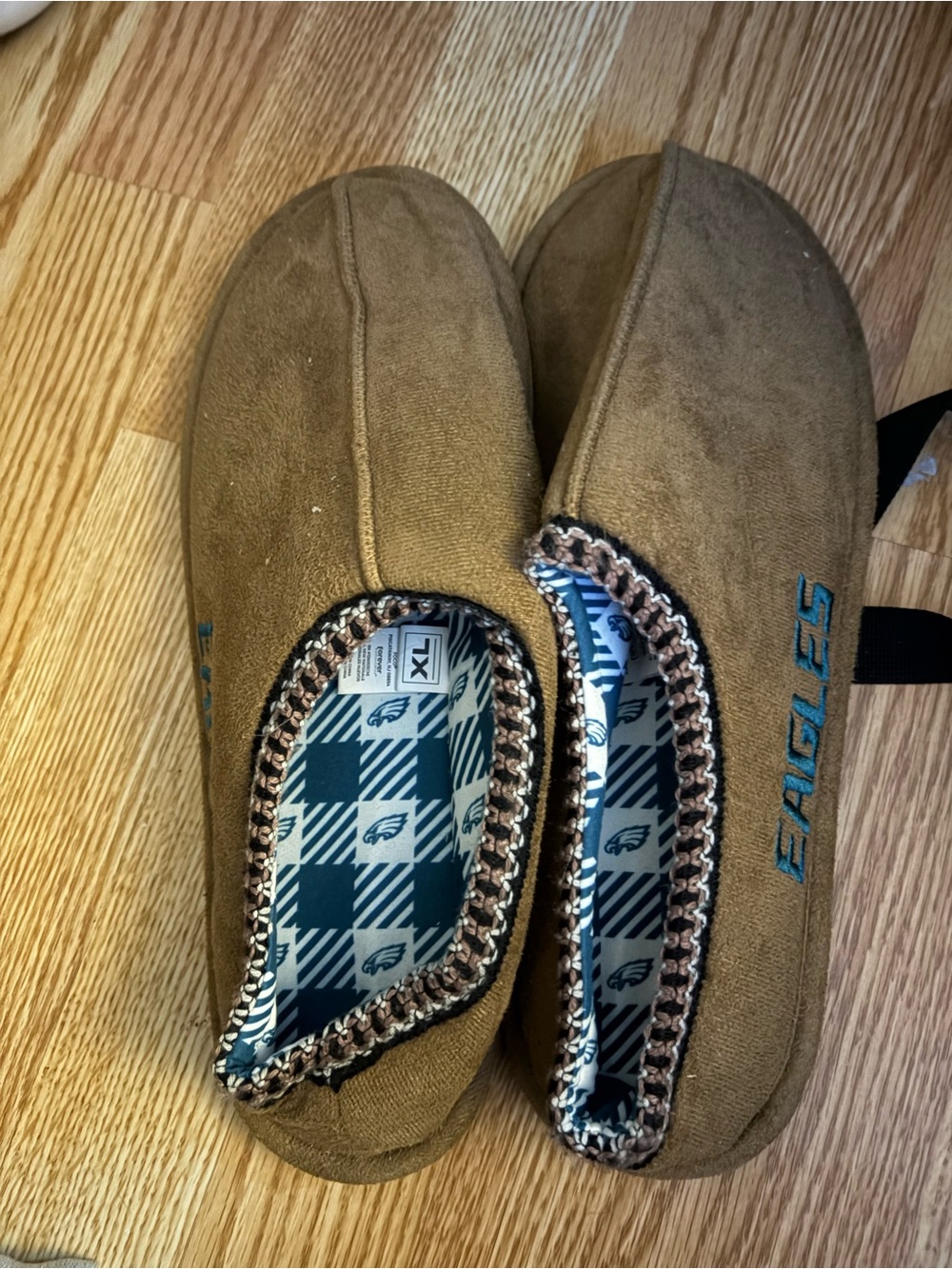 Brown Slip-On Eagles Logo Slippers